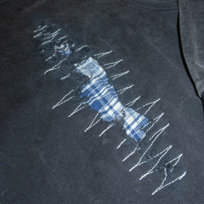 Flannel Repair Hoodie- Blue