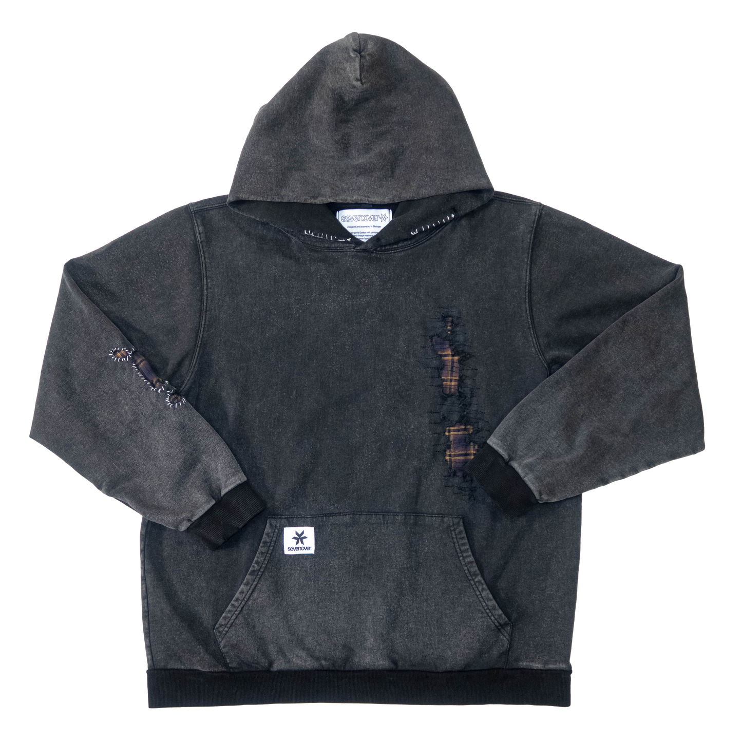 Flannel Repair Hoodie- Brown