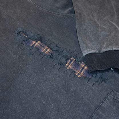 Flannel Repair Hoodie- Brown